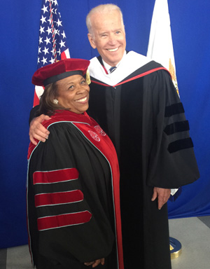 Joe Biden, Wilma Mishoe, Delaware State University